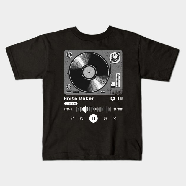 Anita Baker ~ Vintage Turntable Music Kids T-Shirt by SecondLife.Art